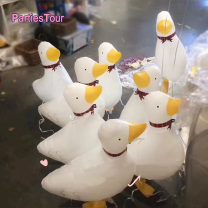 6Pcs Cute Duck Walking Balloons Farm Animal Foil Baloons Baby Farm Party Walking Ballon for Kids Boy Birthday Party Favor