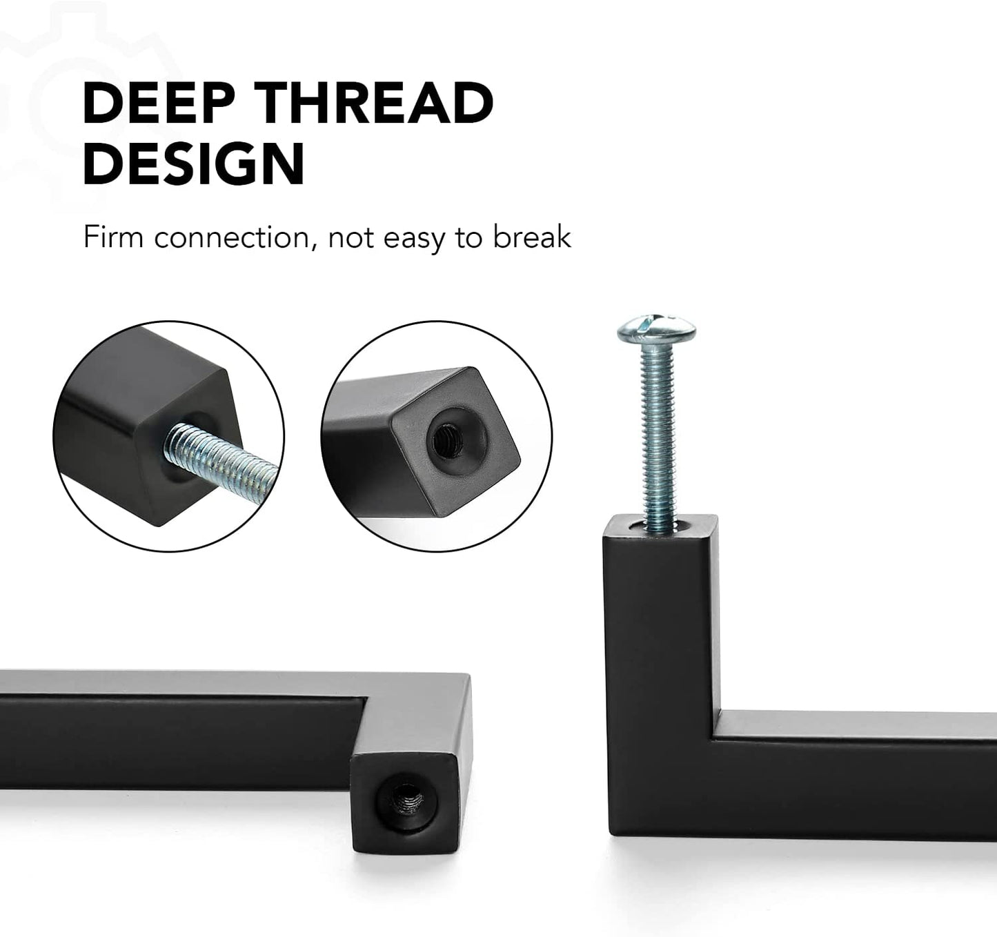 30 Pack 5 Inch Kitchen Square Cabinet Handles Matte Black Pulls Drawer Hardware for Cabinets Cupboard