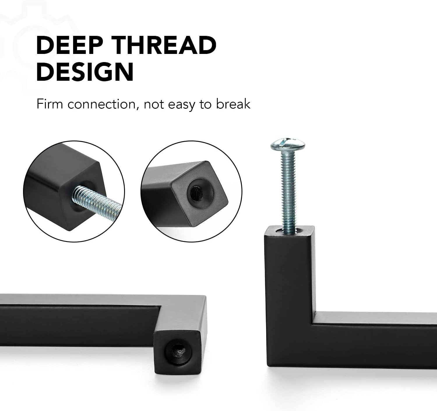 30 Pack 5 Inch Kitchen Square Cabinet Handles Matte Black Pulls Drawer Hardware for Cabinets Cupboard