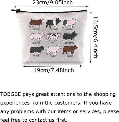Funny Pig Idea Cosmetic Bag Pig Breed Inspired Zipper Pouch Pig Gifts for Pig Lovers Animal Lovers Gift Breeder Gift (Pig Show)