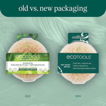 Dry Body Brush, Cruelty-Free Bristles Exfoliate & Smooth Skin, Dry Brushing Removes Dry Skin, May Help Improve Circulation & Skin Tone, Eco-Friendly Skincare Tool, Vegan, 1 Count