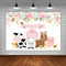 Pink Farm Animals Birthday Backdrop Little Princess Birthday Barnyard Theme Background Cute Farmhouse Flower Girls Birthday Newborn Baby Party Decorations Cake Table Banner 5X3Ft