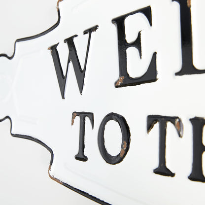 Indoor Black Iron Welcome Sign Wall Decor, Set of 1