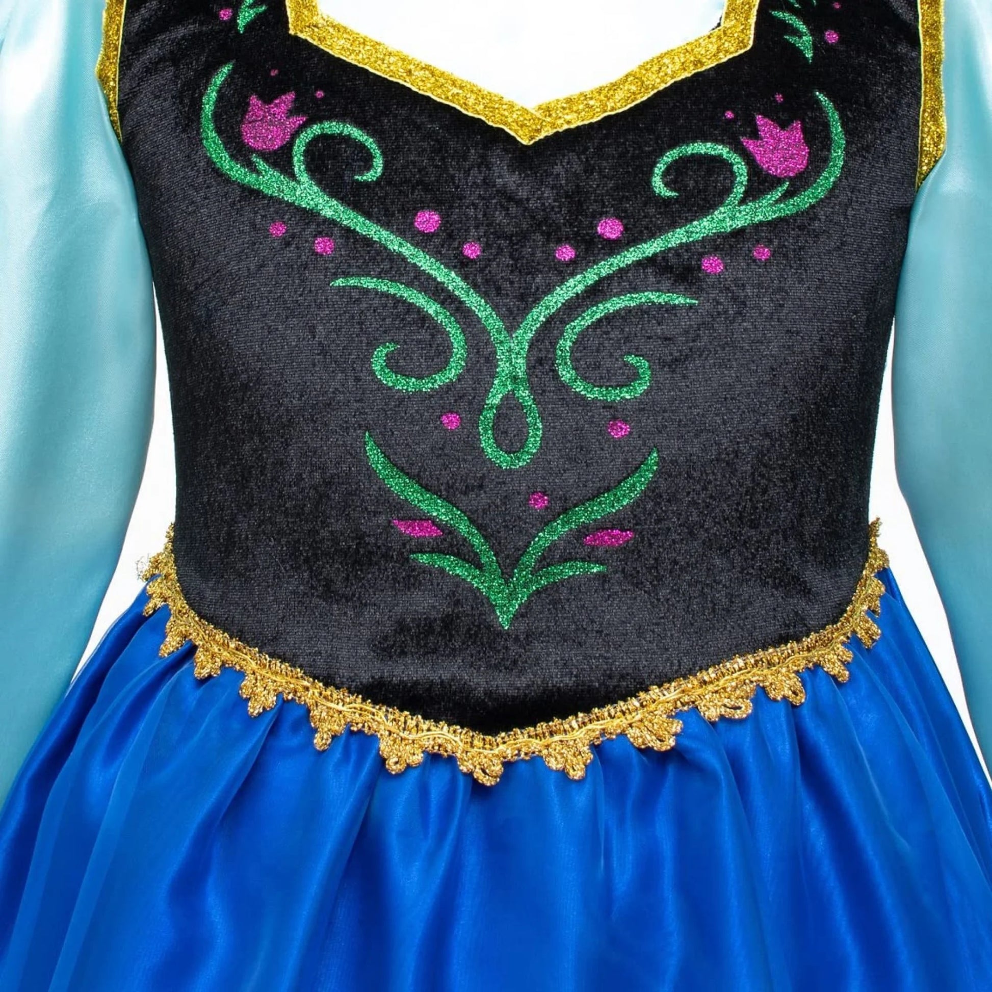 Anna Costume for Girls Frozen Dress Anna Dresses Princess Costume Toddle Long Sleeve with Accessories Birthday Party Cosplay 100 CM 2-3 Years
