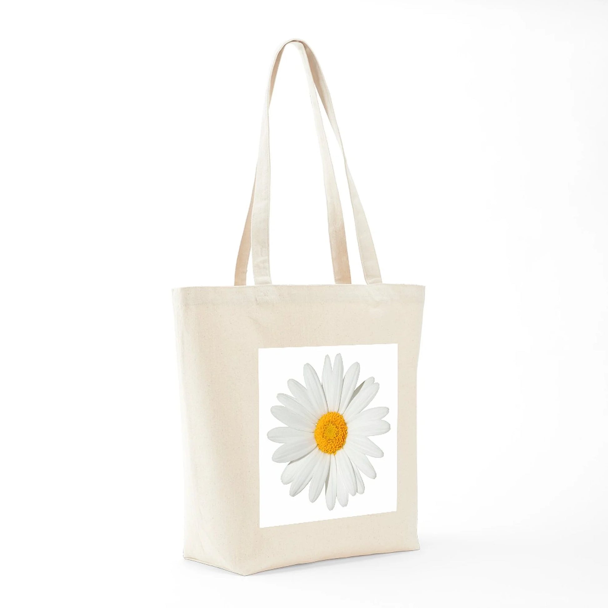 - Daisy Tote Bag - Natural Canvas Tote Bag, Cloth Shopping Bag