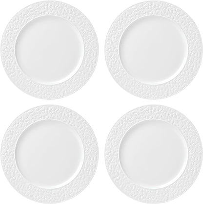 Blossom Lane 4-Piece Dinner Plate Set, 7.15 LB, White