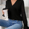 V-Neck Flounce Sleeve Blouse