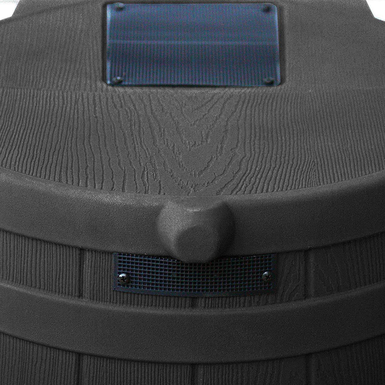 Rain Wizard 50 Gallon Plastic Rain Barrel Water Collector, Black