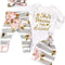 Newborn Baby Girl Clothes Hi I'M New Here Newborn Outfit Infant Romper Floral Pants Cute Baby Girl Outfits 4PC Set