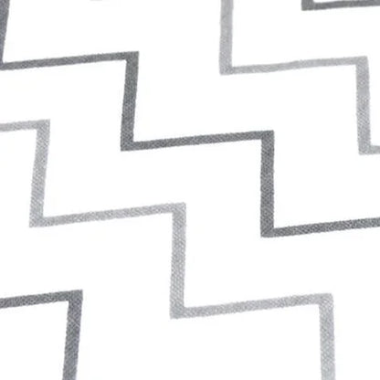 Modern Gray Zigzag Cotton Fitted Sheets, Crib Bed
