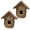 2 Pack of Songbird House Natural Bird Huts Outdoor, Grass Woven Bird Nest, Set of 2