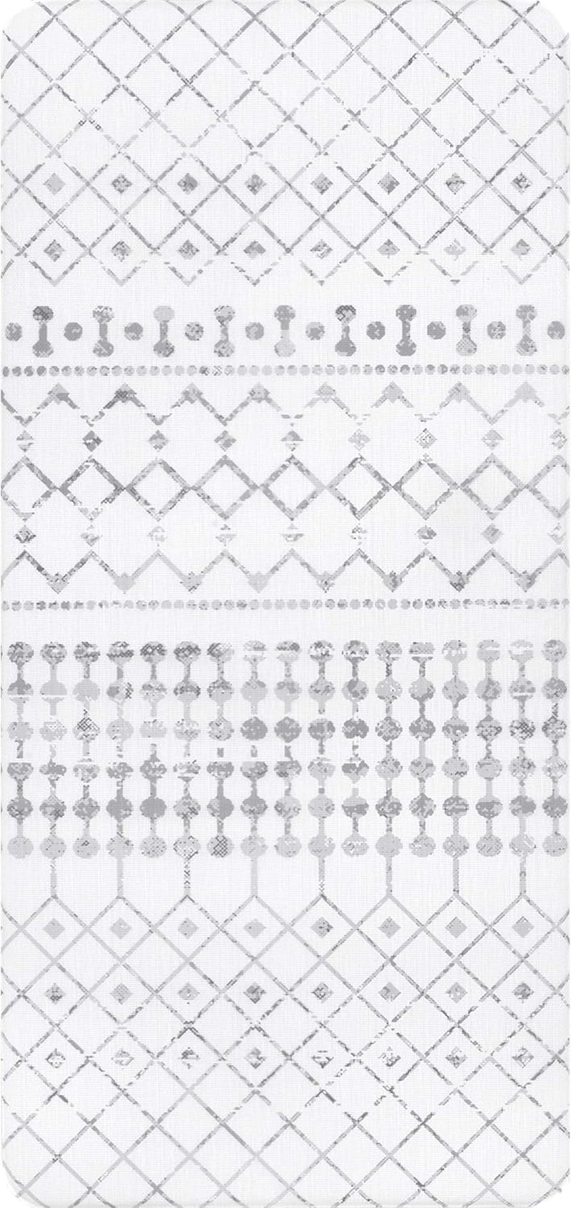 Moroccan Blythe anti Fatigue Kitchen or Laundry Room Comfort Mat, 2X3, Light Grey