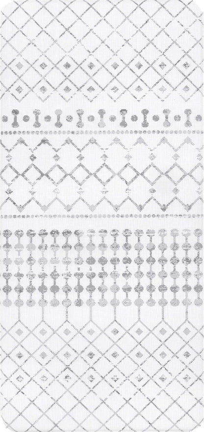 Moroccan Blythe anti Fatigue Kitchen or Laundry Room Comfort Mat, 2X3, Light Grey