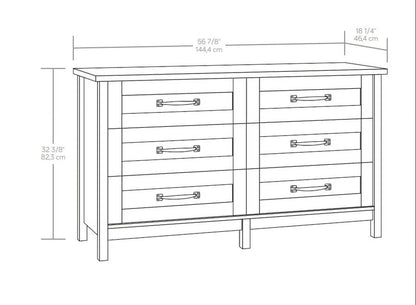 Modern Farmhouse 6-Drawer Dresser, Rustic Gray Finish