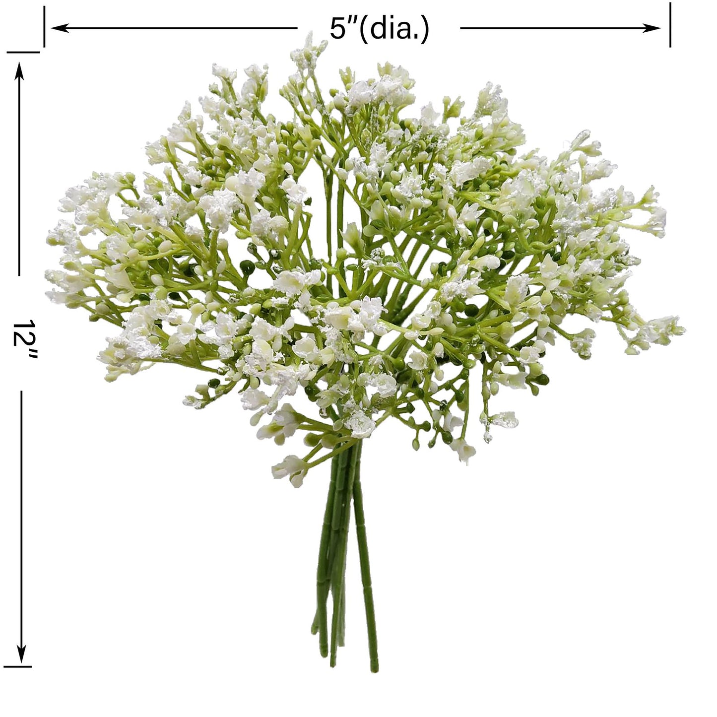 12 Inch Artificial Baby'S Breath Flower Pick, White Color. Indoor Use.