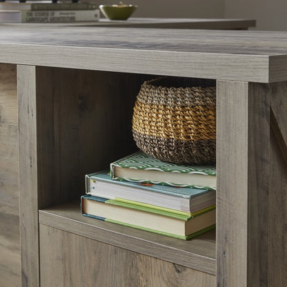Modern Farmhouse L-Desk, Rustic Gray Finish
