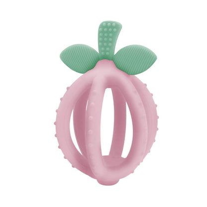 Teething Ball & Training Toothbrush - Silicone, Bpa-Free Bitzy Biter Lemon-Shaped Teething Toy Features Multiple Textures to Soothe Gums & an Easy-To-Hold Design (Pink Lemonade)