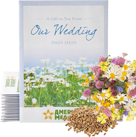 Wildflower Seed Packets Our Wedding Day Party Favors (Pack of 20) - Daisy Seed Wildflower Mix, Party Favors for Wedding Guests