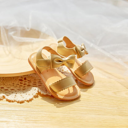 Toddler Girl Sandals - Flower Girl Dress Shoes Open Toe Little Kid Summer Flats