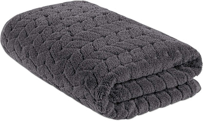 100% Turkish Cotton Jacquard Luxury Towel Set – Quick Dry Non-Gmo Ultra-Soft, Plush and Absorbent Luxury Durable Turkish Towels Set (Grey, 3 Pcs Towel Set)