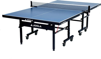 inside Professional MDF Indoor Ping Pong Table with Quick Clamp Table Tennis Net and Post Set - 10 Minute Easy Assembly - Tournament Quality - Foldable with Single Player Playback Mode