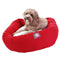 Sherpa Poly/Cotton Bagel Pet Bed for Dogs, Calming Dog Bed Washable, Medium, Red