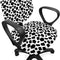 Cow Print Office Chair Slipcover, Cattle Skin Pattern Scattered Spots Animal Hide Plain and Pasture Theme, Protective Stretch Decorative Fabric Cover, Standard Size, White and Black
