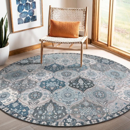 5'X7' Area Rug for Living Room Non-Slip Moroccan Indoor Washable Rug Ultra-Thin Foldable Soft Carpet Floral Accent Throw Rug for Kitchen Entryway Bathroom Bedroom Office Carpet,Grey