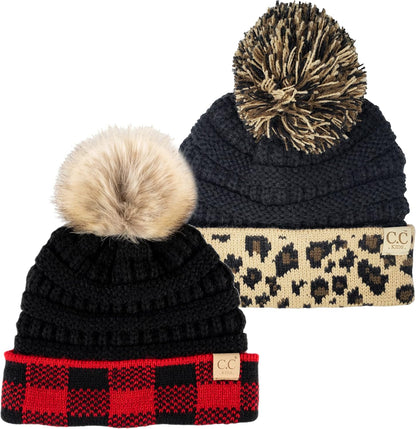 Cozy Toddler Cable Knit Pom Beanie - Warm Winter Hat for Kids