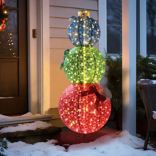 63-In Ornament Free Standing Decoration with White LED Lights