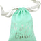 10Pc Bride Tribe Drawstring Bags W/ Satin Ribbon, 7X5” - Cotton Pouch for Bridesmaids, Bachelorette, Bridal Party, Bridal Shower, Wedding Favor, Survival Kit, Hangover Kit (7X5 Inch (Pack of 10), Mint