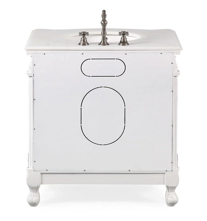 32"  Fiesta Antique Victorian Classic Style White Bathroom Vanity CF-2873W-AW