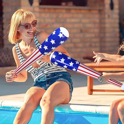 4Pcs Inflatable American Baseball Bats 83Cm/32.7Inch Inflatable Hammer Stick Balloon Toy Carnival Pool Party Game Gifts