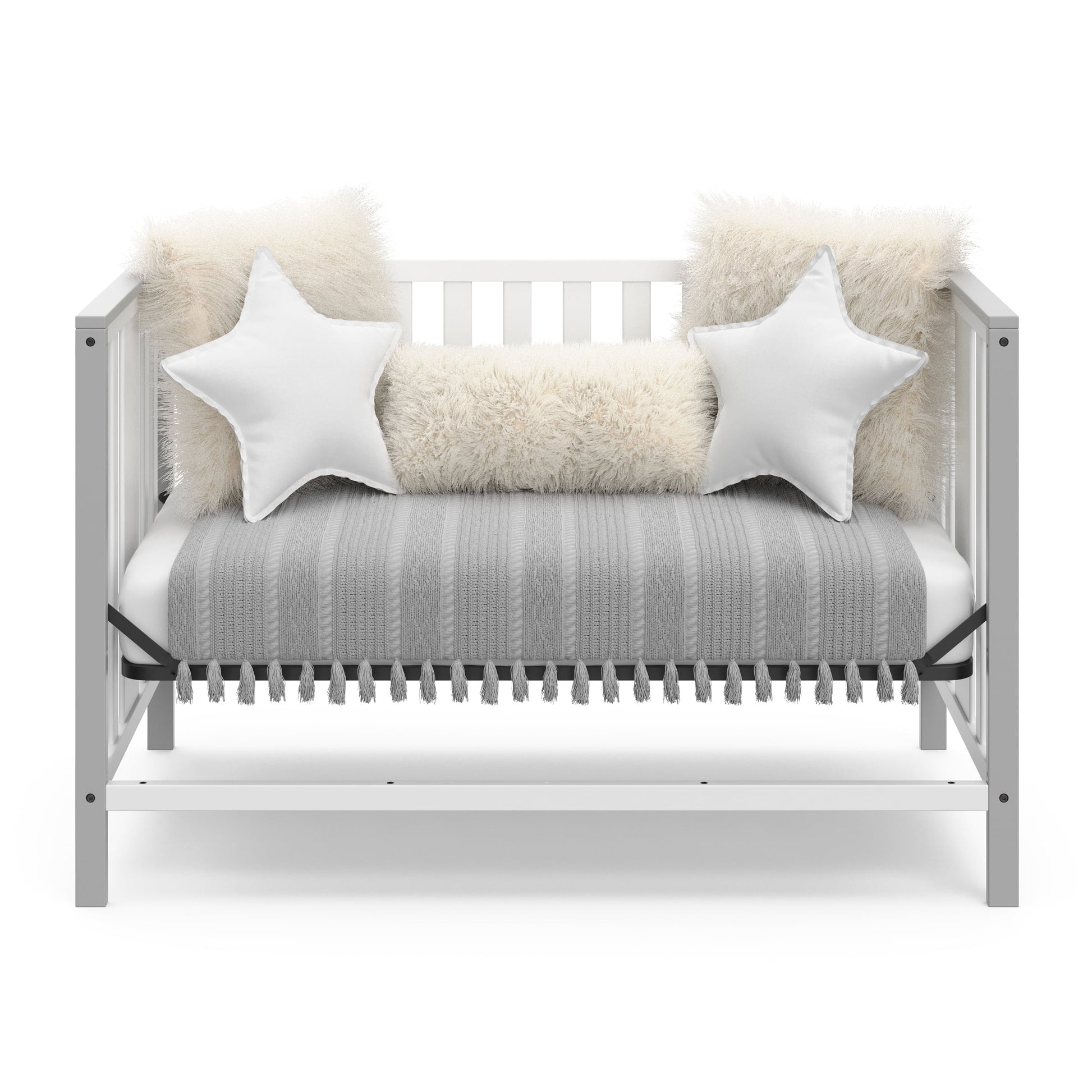 Modern Pacific 4-In-1 Convertible Baby Crib, Pebble Gray