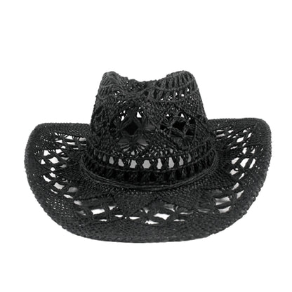 Straw Cowboy Hat Wide Brim Sun Hat Cowgirl Summer Panama Hat Men Women Sombrero Travel Outdoor Family Hat