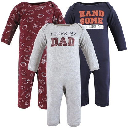 Infant Boys Cotton Coveralls, Love Dad, 18-24 Months