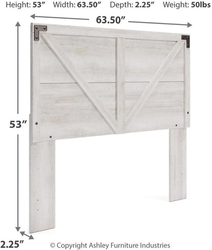 Shawburn Modern Farmhouse Headboard, Queen, Whitewash