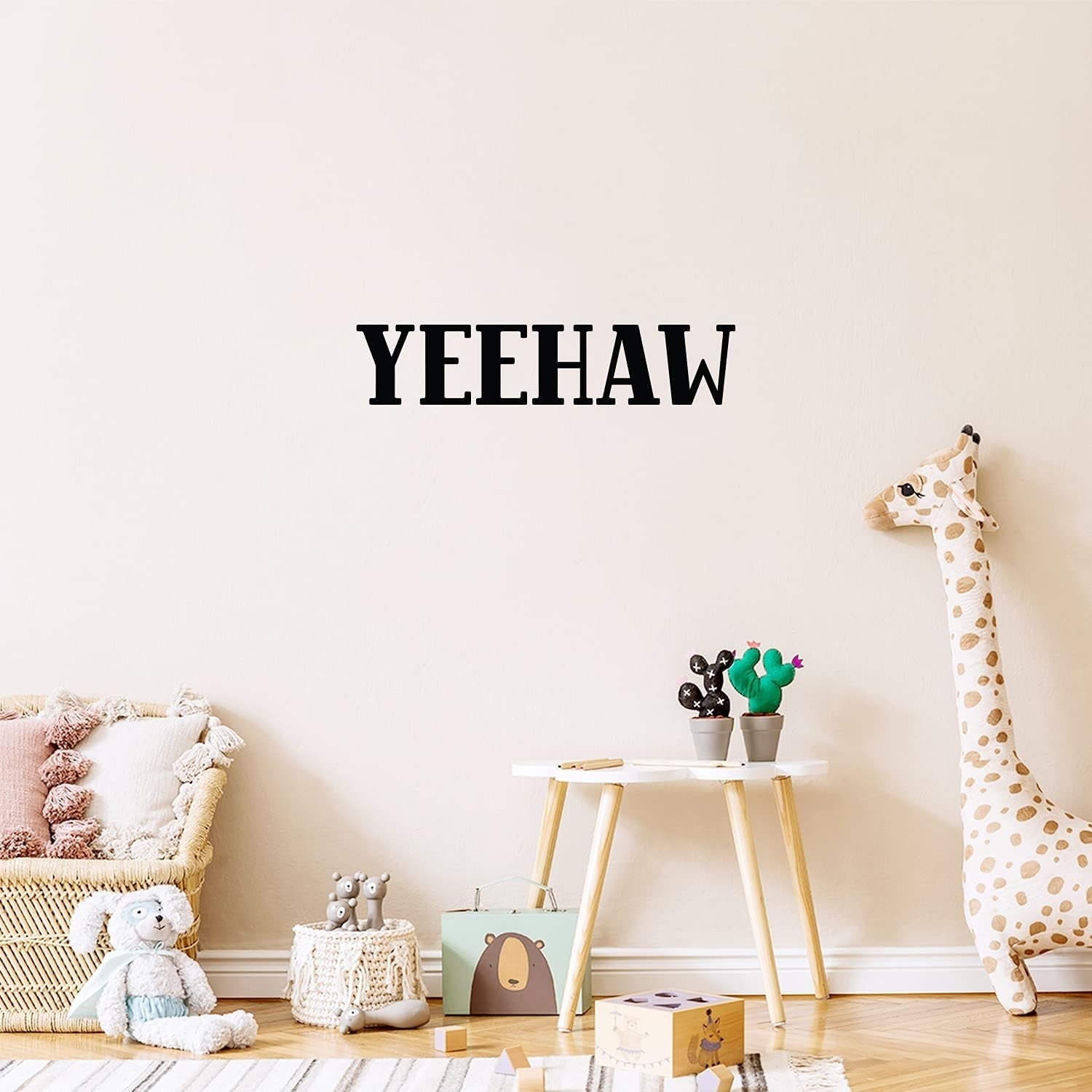 Vinyl Wall Art Decal - Yeehaw - 5.5" X 26" - Trendy Lovely Inspiring Fun Quote Sticker for Kids Room Living Room Playroom School Classroom Office Coffee Shop Decor (Black)