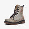 Emerald Blossoms - Pink Painted Roses Casual Leather Lightweight Boots for Hippies