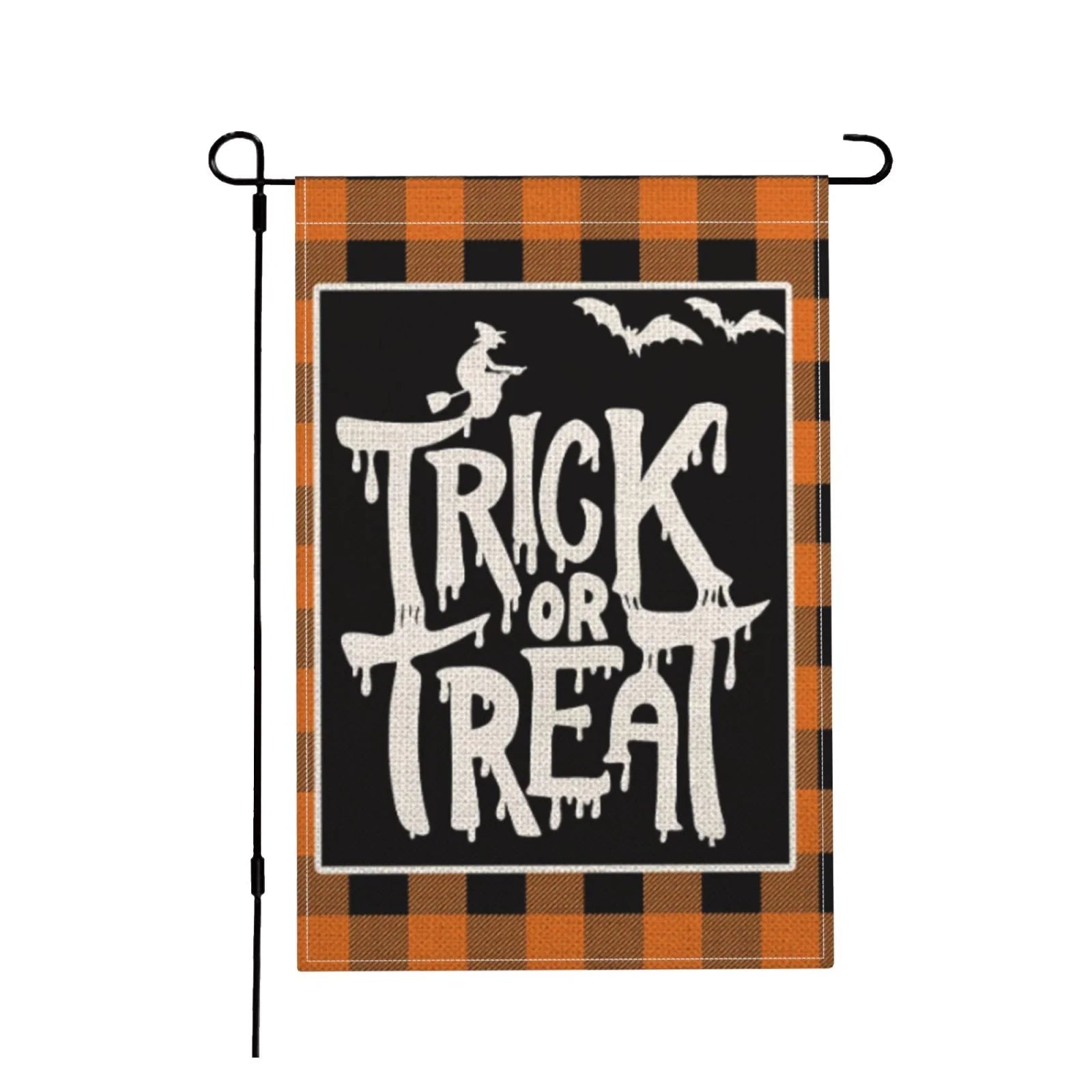 Halloween Garden Flag Trick or Treat Garden Flag Farmhouse Bat Witch Flag for Fall Halloween Decorations Outdoor 12"X18"