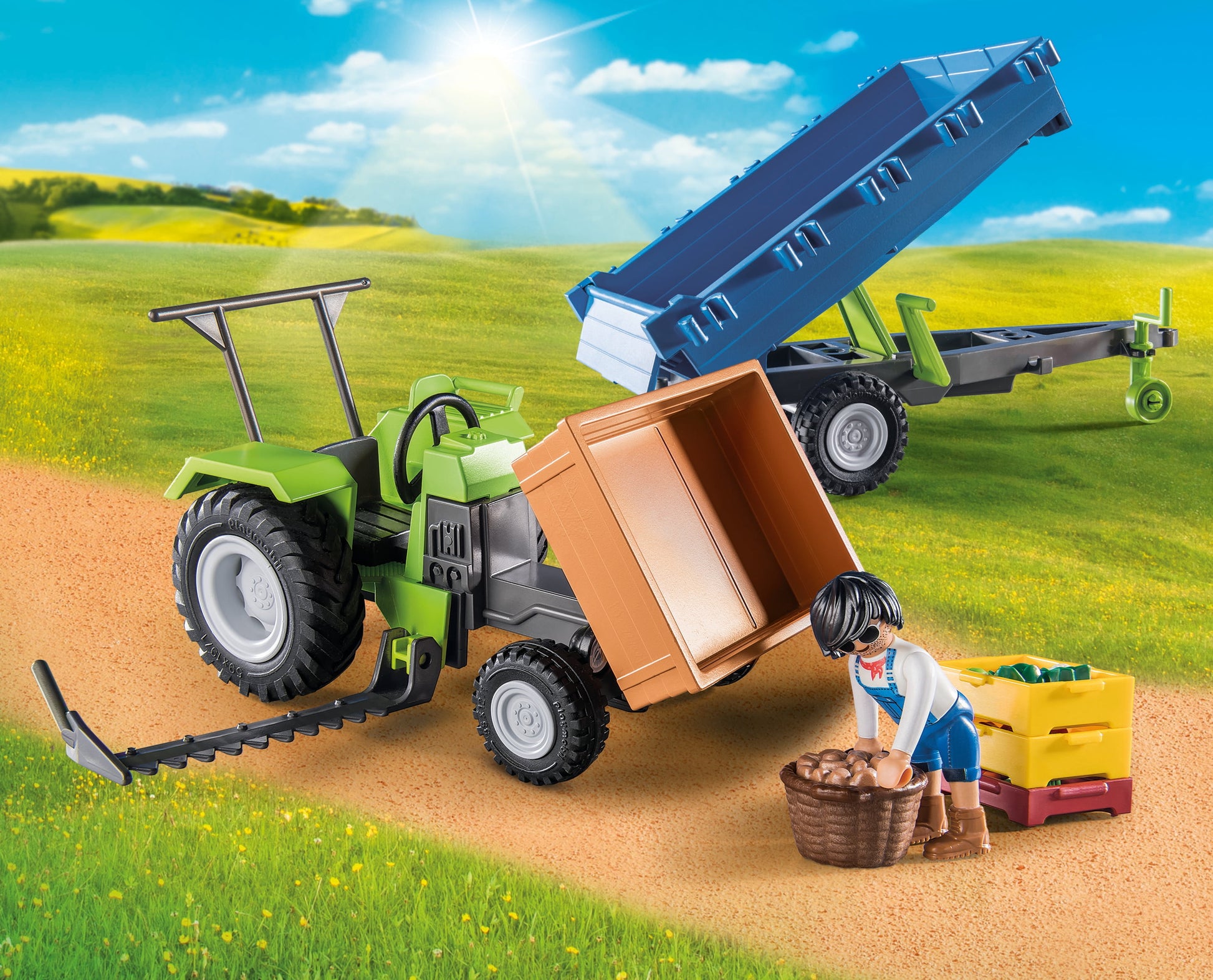 Harvester Tractor with Trailer