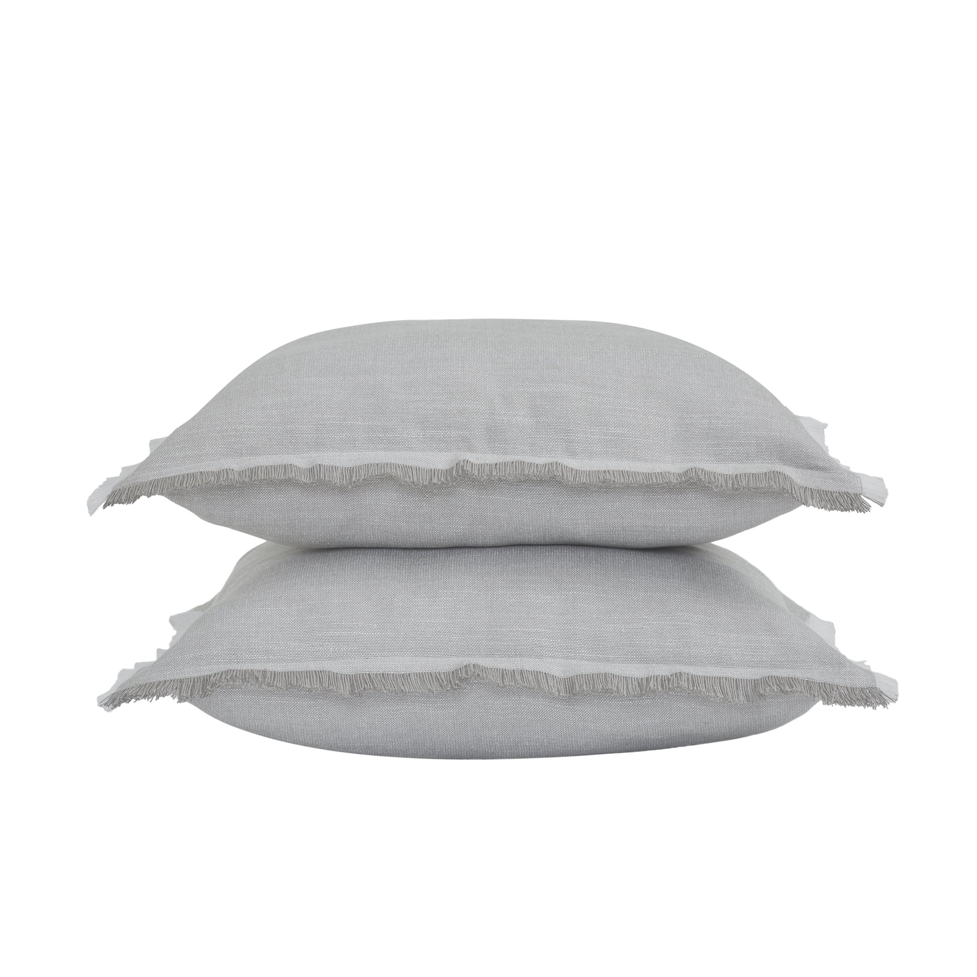 20" X 20" Grey Cotton Decorative Pillows (2 Count)