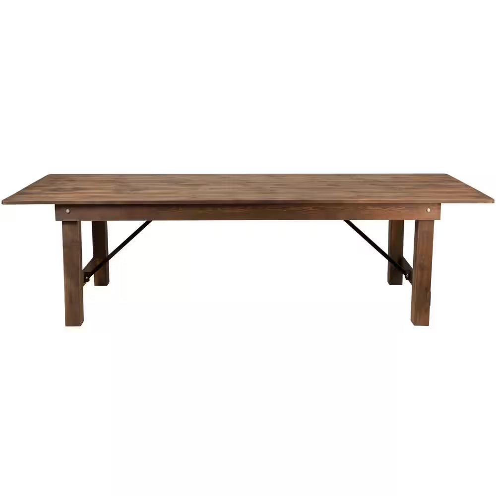 Hercules Series 9 Ft. X 40 In. Rustic Solid Pine Folding Dining Table, Rectangular Farmhouse Dining and Event Table