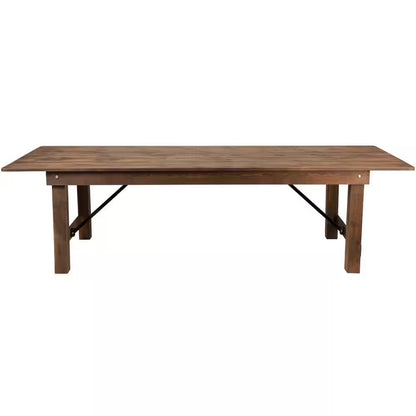 Hercules Series 9 Ft. X 40 In. Rustic Solid Pine Folding Dining Table, Rectangular Farmhouse Dining and Event Table