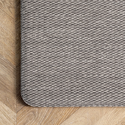 Casual Braided anti Fatigue Kitchen or Laundry Room Comfort Mat, 18" X 30", Light Grey
