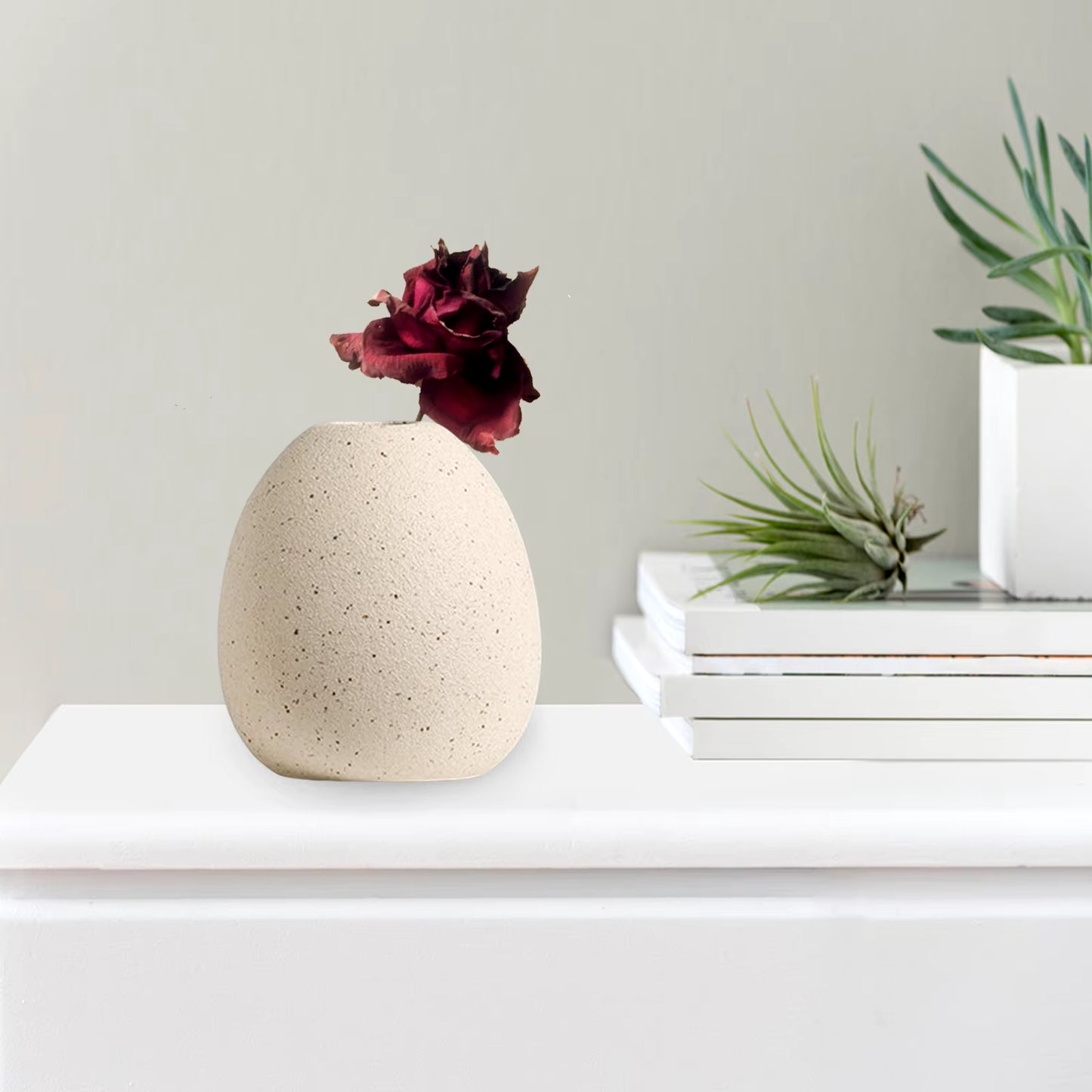 Nordic Flower Vases Floral Arrangements Decorative Art Vases Boho Ceramic Vase for Farmhouse Entryway Home Mantel Accessories