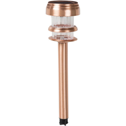 Solar Powered Lights (Set of 4)- LED Outdoor Stake Spotlight Fixture for Gardens, Pathways, and Patios by -Copper