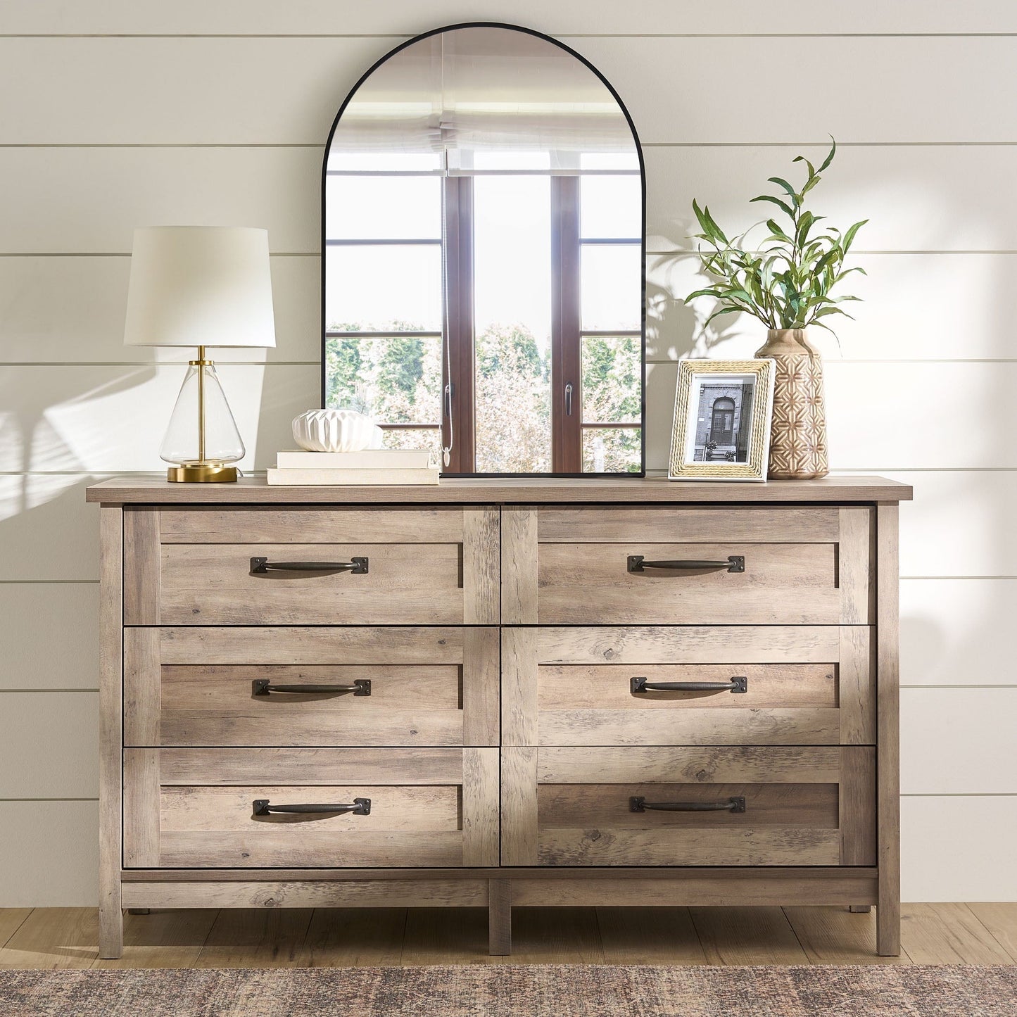 Modern Farmhouse 6-Drawer Dresser, Rustic Gray Finish