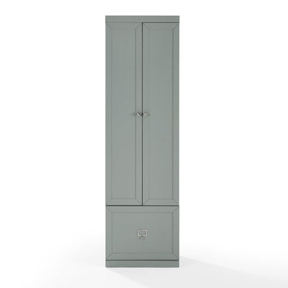 Harper Modern Wood/Metal Pantry Closet in Gray