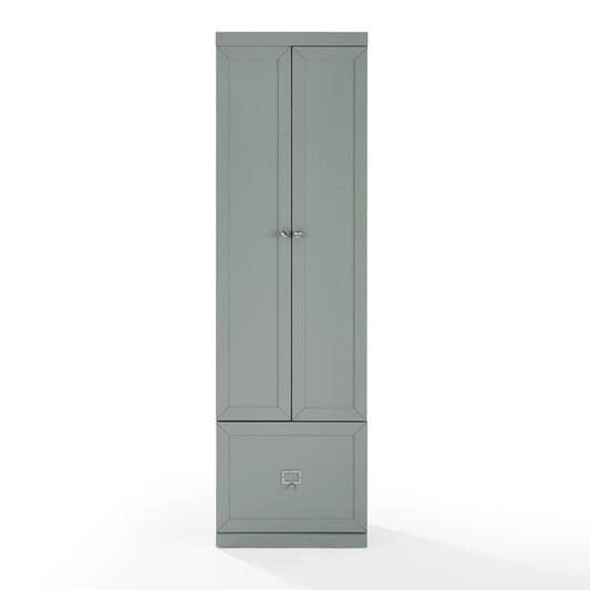 Harper Modern Wood/Metal Pantry Closet in Gray